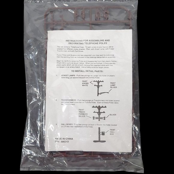 LIfe Like Trains Accessories Telephone Poles Railroad Road Signs Trees Lot - Picture 13 of 15